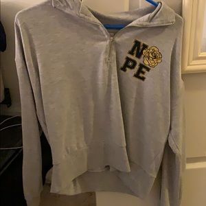 Cropped zipper sweater